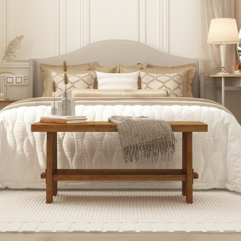Banc en bois avec tablette de rangement l 39,4 po Danard, 39.4" W x 11.8" D x 17.9" H