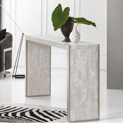 Melange 72'' Stone Top Console Table
