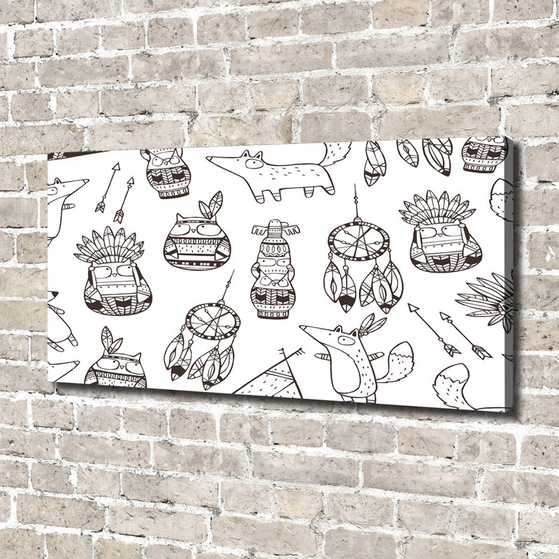 Indian Owls - Wrapped Canvas Print
