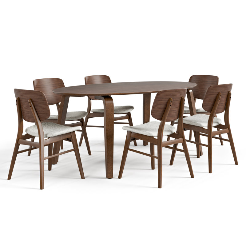 Gateshead Dining Table Set, 7 Pieces: Table, 6 Chairs