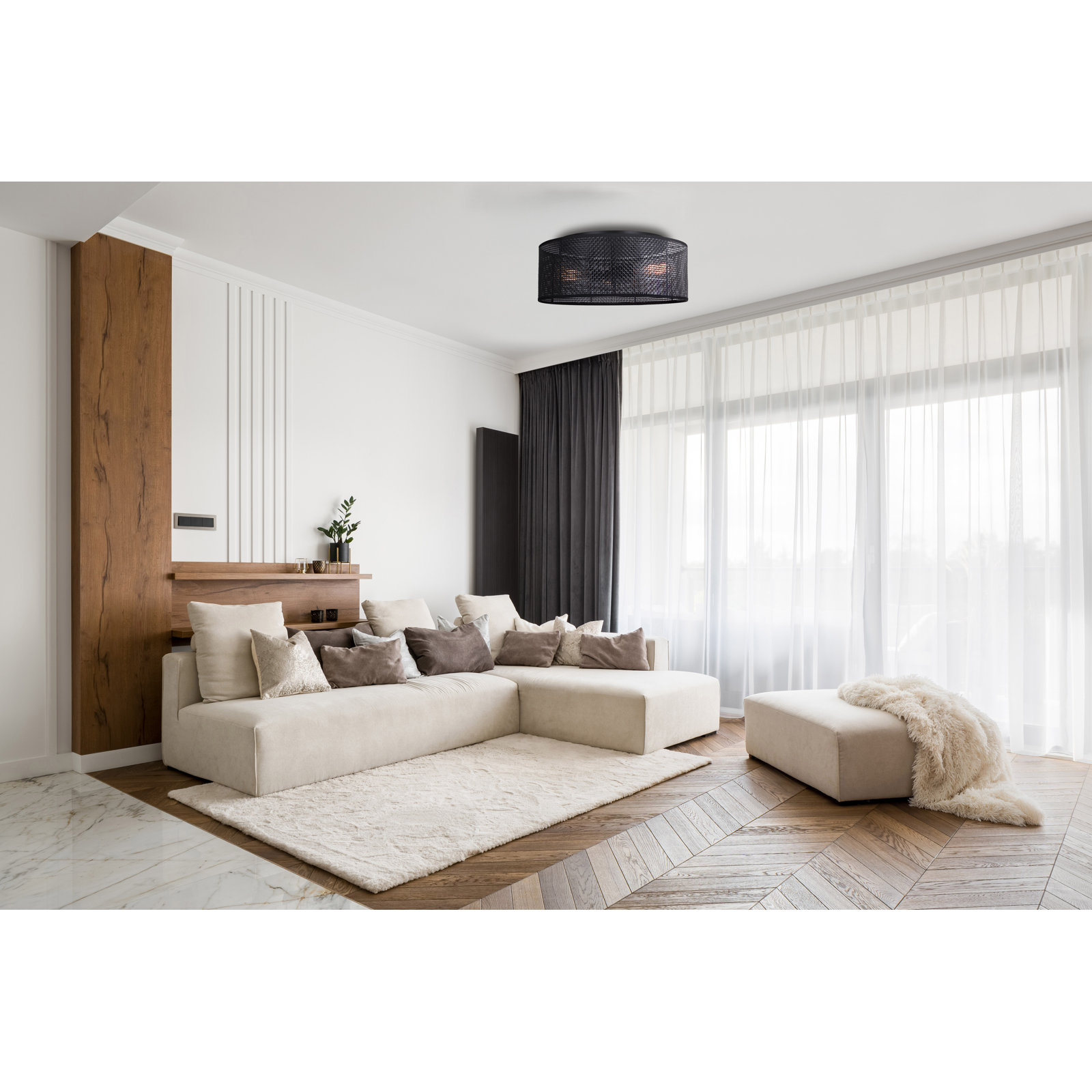 Alleghany 3-Light Flush Mount, Matte Black