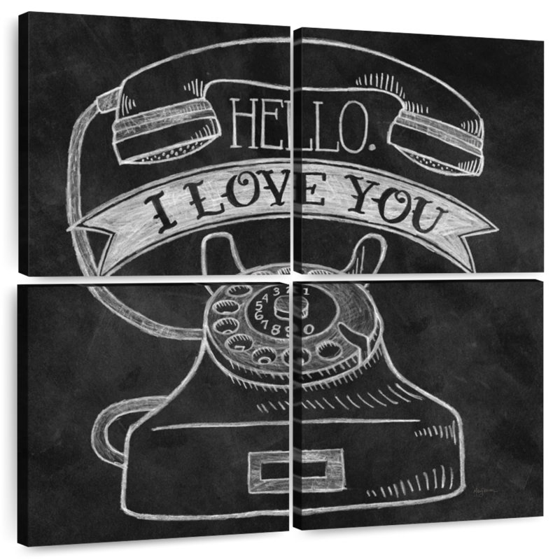 Hello I Love You Chalk, 57" H x 57" W