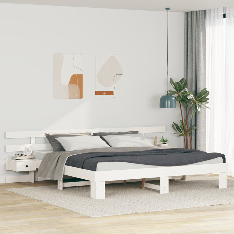 Solid Wood Bed Frame, Super King (6'), White