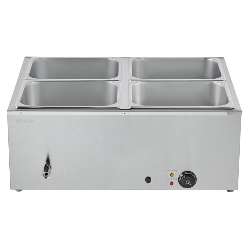 Bain-marie commercial à 4 casseroles 1500W avec couvercle