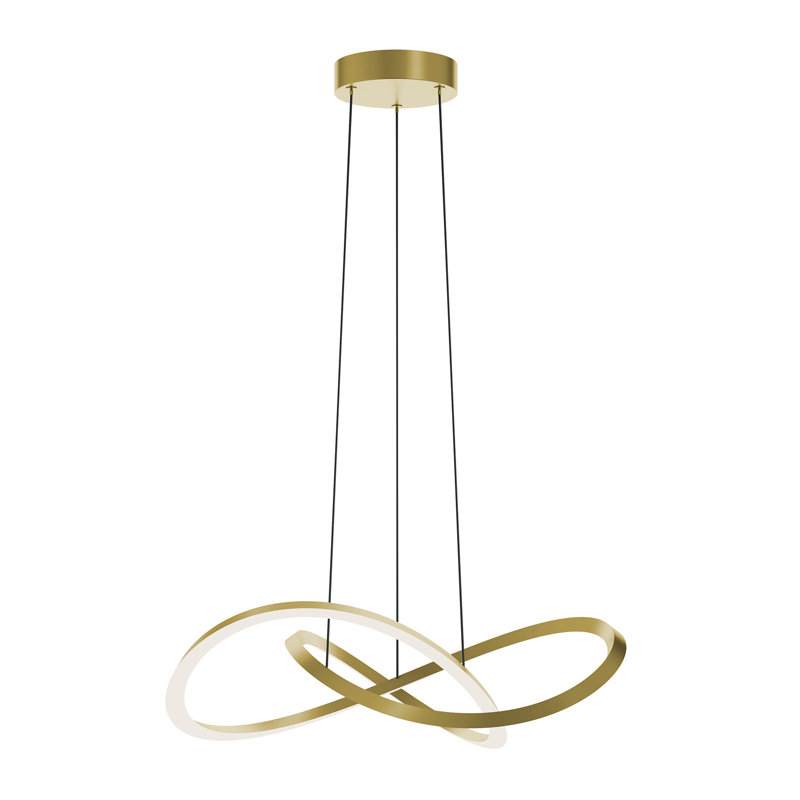 Luminaire suspendu Chalfont, H 5,75 po x l 23,63 po x P 23,63 po, Laiton clair antique
