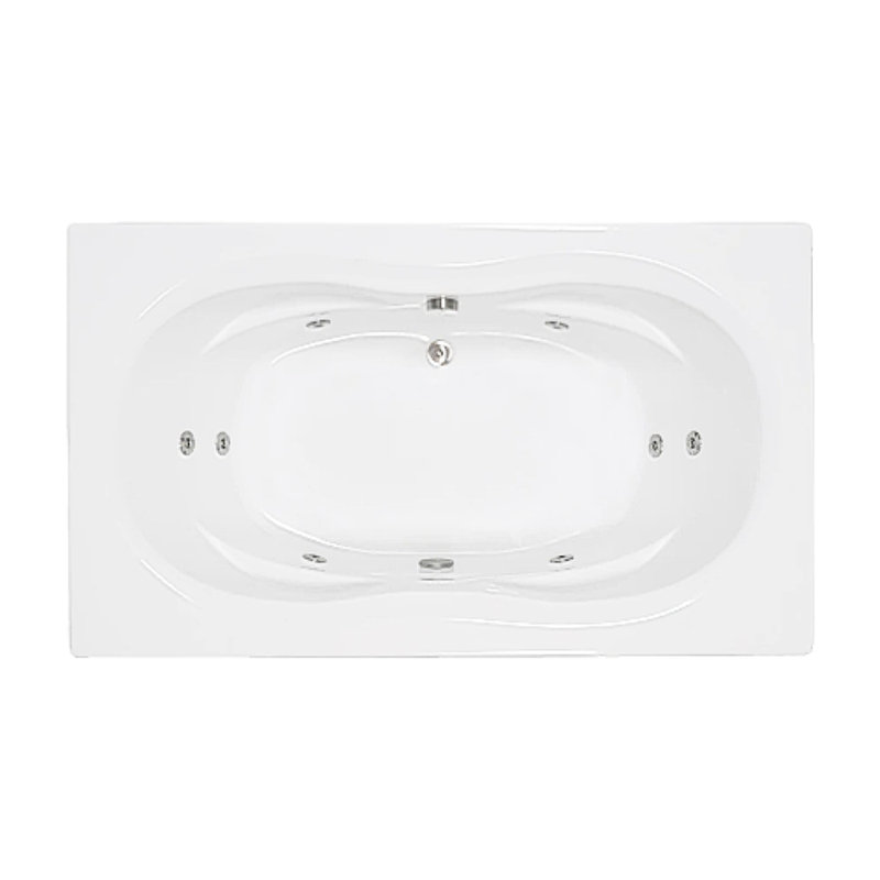 Baignoire tourbillon en alcôve de 72 po x l 42 po avec jupe amovible en acrylique blanc, Oui