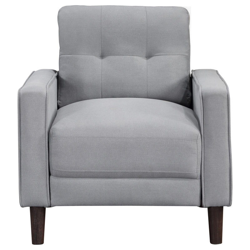 Fauteuil Samanthagrace de 34,25 po de large capitonné, Tissu gris