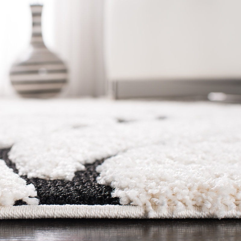 Tapis ivoire à poils longs Chanhassen, Carré 8 pi