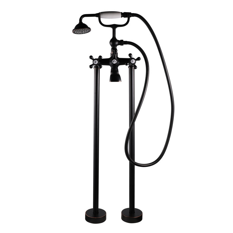 Tahoe 2 Handle Floor Clawfoot Tub Faucet with Diverter, Brushed Bronze