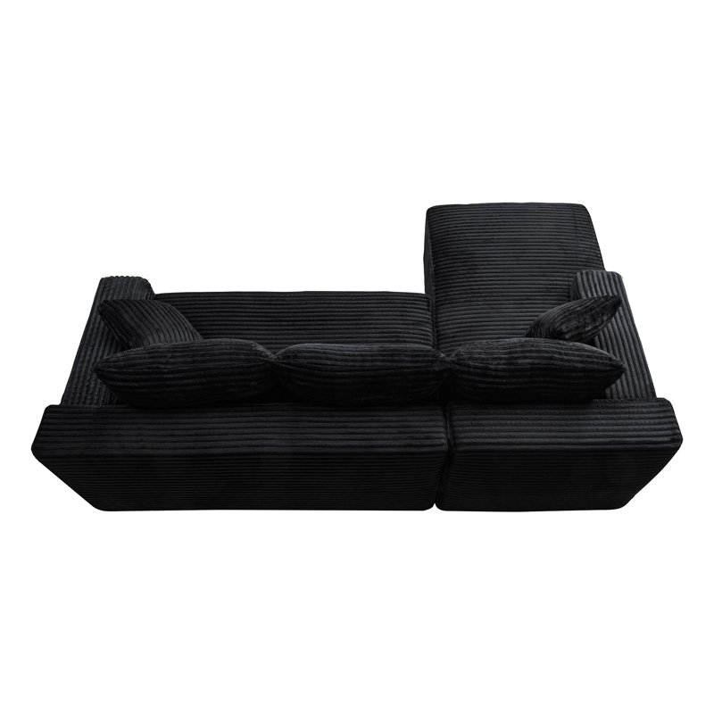 Compression Deep Seat Sectionals, Corduroy Modern L Shape For Home