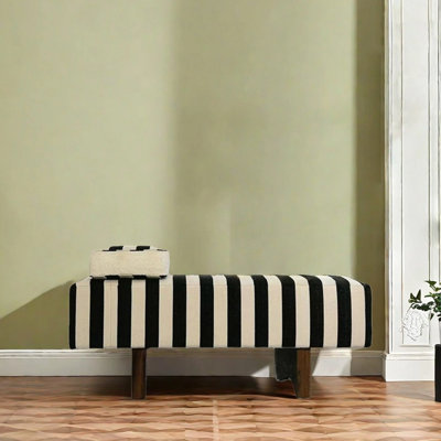 Banc en bois massif avec repose-pieds