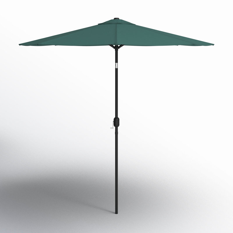 Delaplaine 9' Solid Octagon Market Umbrella with Push-Button Tilt - Green, Green