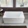 67" x 32" Freestanding Soaking Acrylic Rectangular Bathtub with Reversible Drain