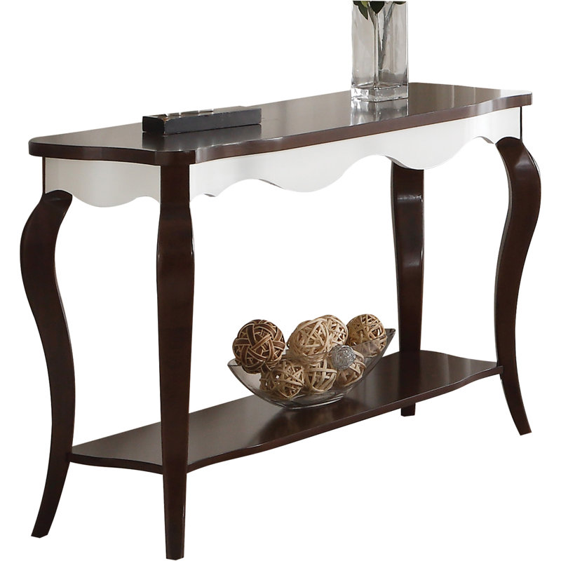 Mathias White & Walnut Finish Sofa Table