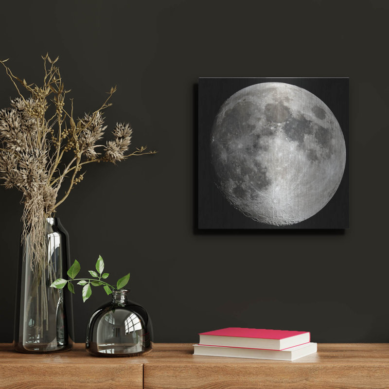 «The Moon», art mural en métal, H 12 po x l 12 po