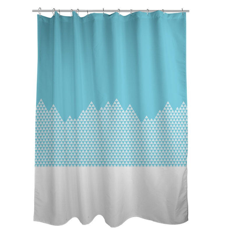 Katelyn Elizabeth Geometric Shower Curtain, Teal