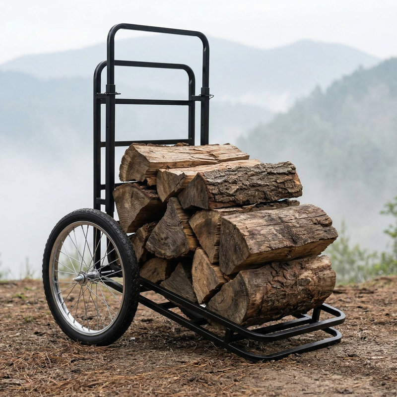 Chariot de transport de cerf à deux couches robuste avec roues en caoutchouc antidérapant tout-terrain de 20 pouces, chariot de transport pliable à capacité de charge élevée de 500 lb pour la ferme de camping de chasse