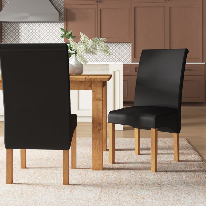 Newry Upholstered Dining Chairs Set of 4, Black