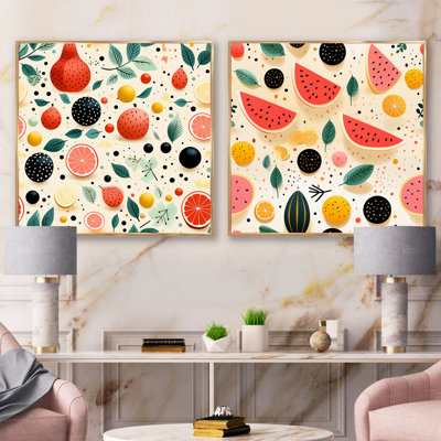 Rockland - Ensemble de 2 collages abstraits carrés