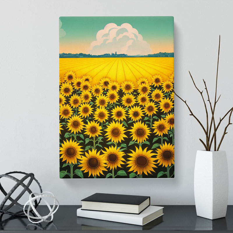 Montara Sunflower Field - Wrapped Canvas, 50cm H x 35cm W x 3cm D