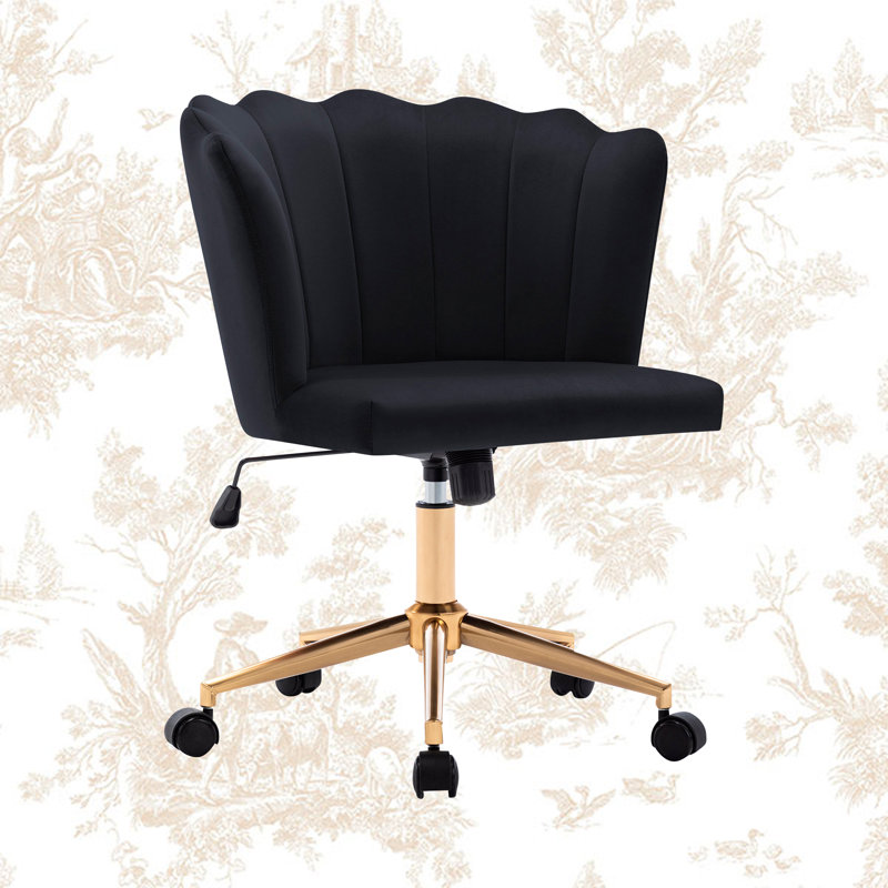 Velvet Task Chair, Gold, Gray