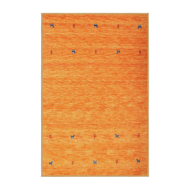 Tapis jaune moutarde contemporaine Zichichi, Rectangle 5 pi x 7 pi