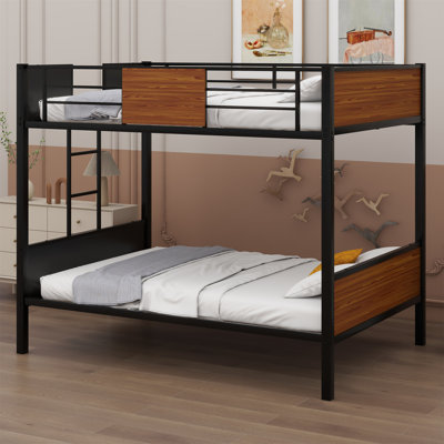 Bunk Bed Modern Style Steel Frame Bunk Bed With Safety Rail by Mason & Marbles