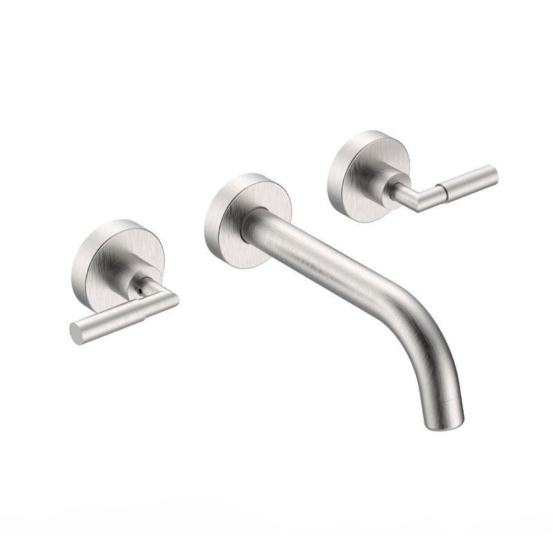 DAX Wall Mount Brass Bathroom Faucet, Brushed Nickel