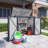 Outdoor Trash Can Storage Shed for 2 Bins Metal Garbage Bin Enclosure Waterproof Outdoor Trash Storage Cabinet Small Generator Shed for Garden Yard Outdoor Waste Bin Storage Box