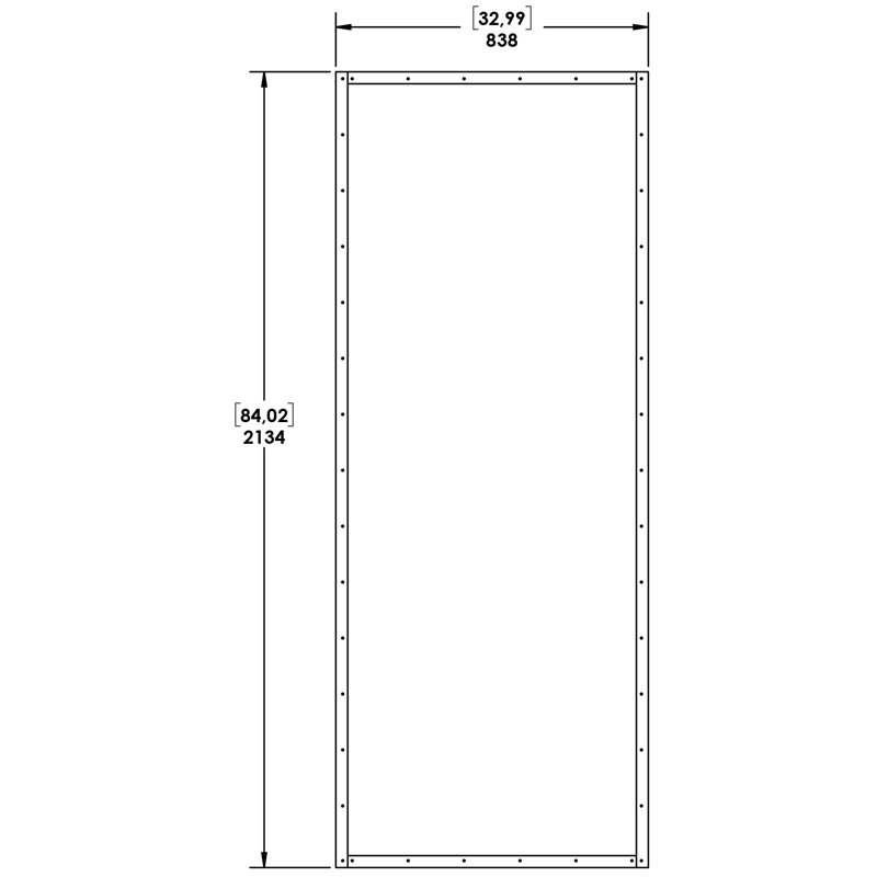 33'' x 84'' Hollow Paneled Low-Gloss without Installation Hardware Kit Barn Door