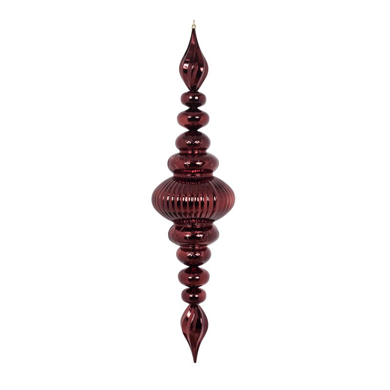 Vickerman 41" Shiny Finial Ornament, Burgundy
