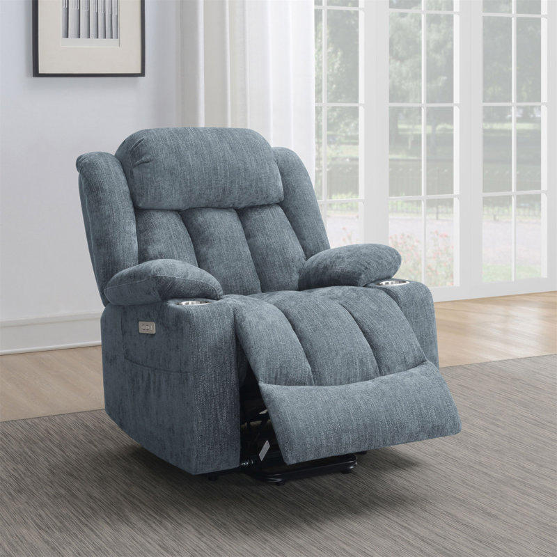 Fauteuil inclinable électrique relevable Beca, Bleu