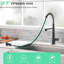 Robinet d'évier de cuisine, robinet rétractable noir, poignée simple moderne, avec