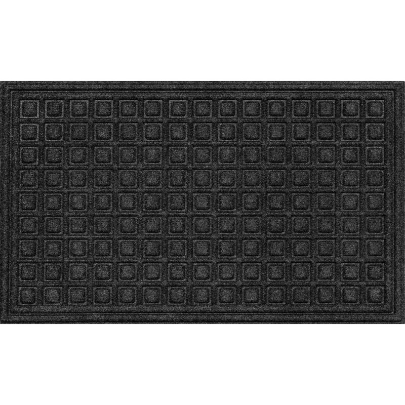 Textures Blocks Non Slip Weather and Stain Resistant Entrance Doormat, Gray, 18" W x 30" L