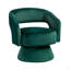 Fauteuil rembourré en velours avec base ronde-1987203451