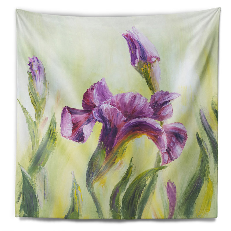 Dancing irises tapisserie Floral, H 32 po x l 39 po