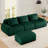 114" Flannel L-Shaped Modular Sectional With Ottoman-873230048