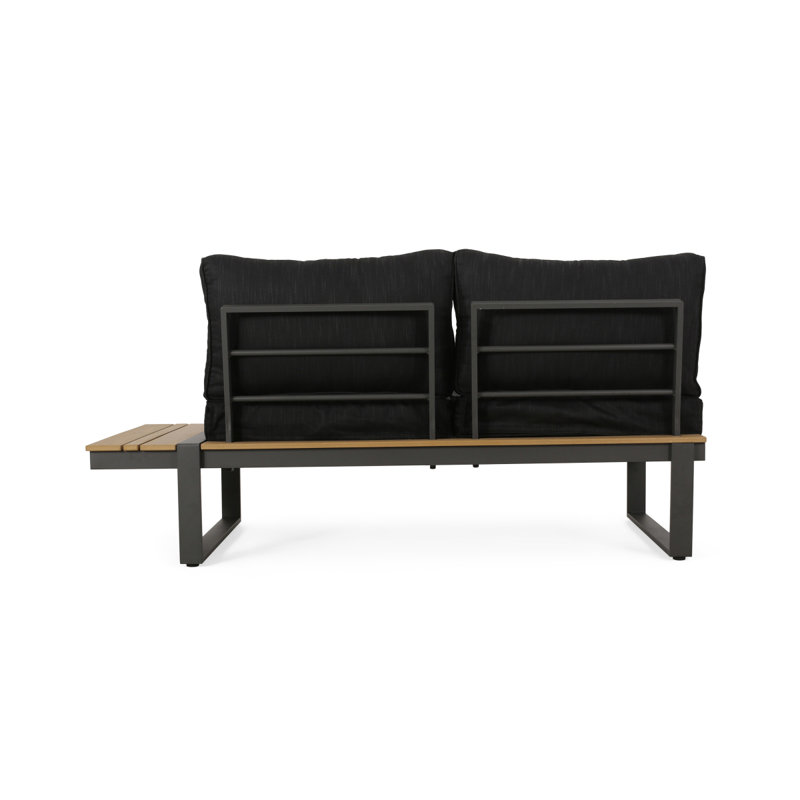 Canapé d'extérieur Sterling, Coussin noir / structure grise