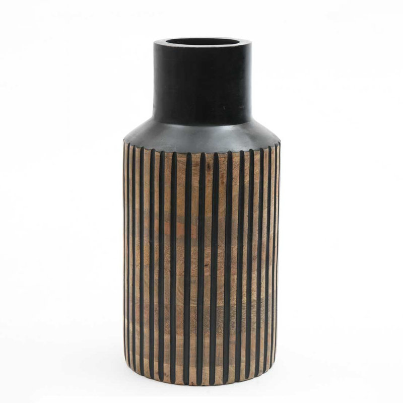  Vase en bois | Vase décoratif fabriqué à la main | Décoration rustique en bois | 6,5 x 12,5 po, H 13 po x l 7 po x P 7 po