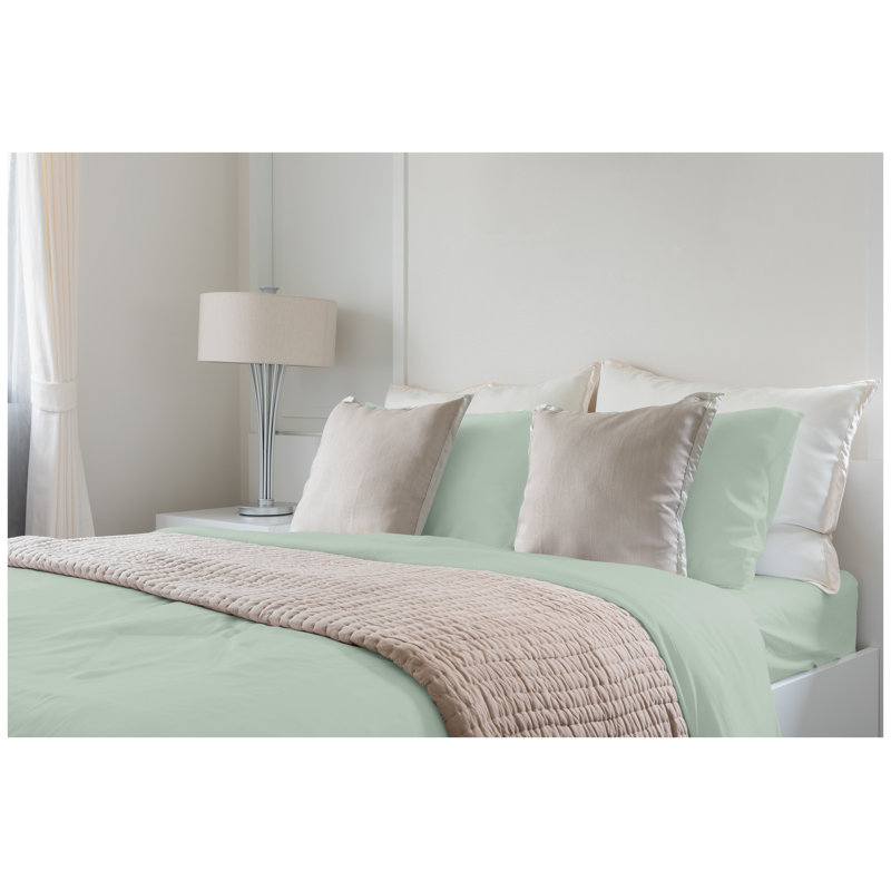 Ensemble de draps 5 pièces Seaglass 100 % viscose de bambou, format king séparé, avec poches profondes, Vert