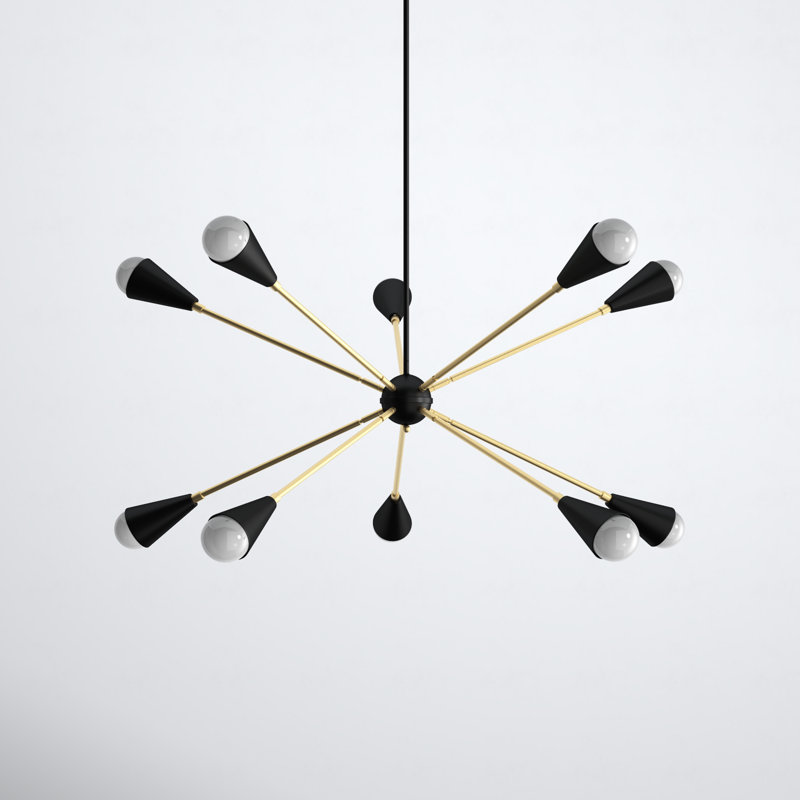 Monroe 10 - Light Steel Sputnik Sphere Chandelier, Yes