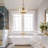 4-Light Mid Century Modern Clear Water Ripple Glass Lantern Chandelier