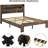 Full Size Wood Bed Frame On Platform With Storage Headboard And Led Lighting, 2 For Multiple Device Charging, Noise - Performance, No Box Spring, Straightforward Assembly, Large Under Storage, Dark-864880122