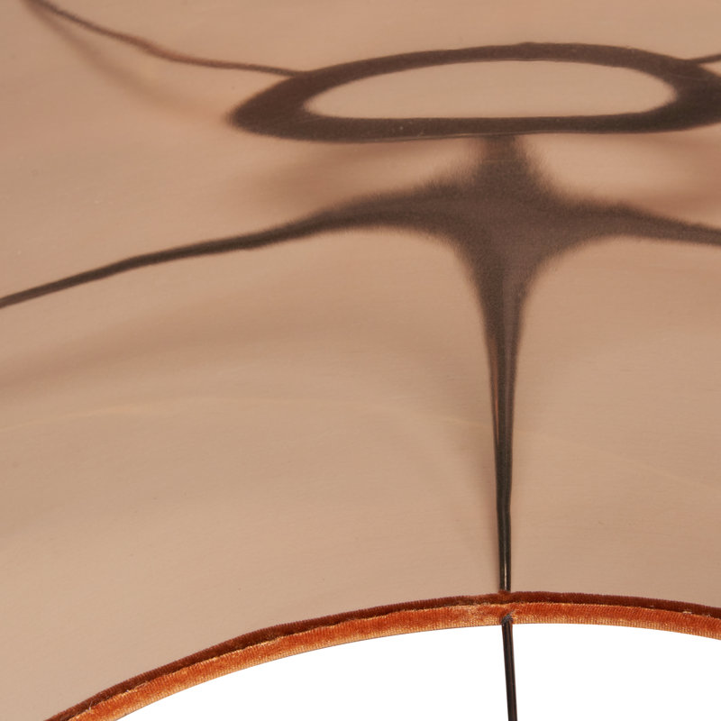 Bow 20cm H Velvet Drum Lamp Shade ( Clip On ), Orange, 20cm H x 30cm W x 30cm D