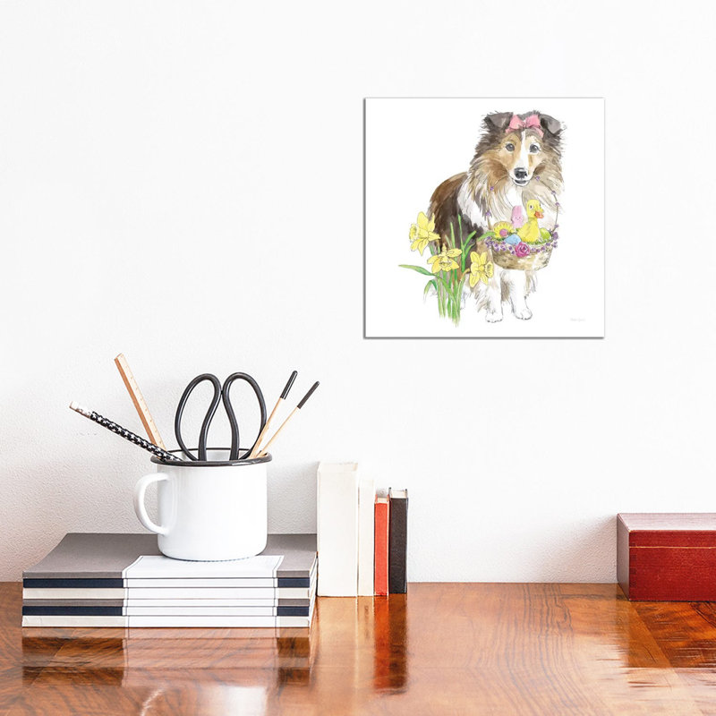 Easter Pups II by Beth Grove - Wrapped Canvas Painting, 30.48cm H x 30.48cm W x 1.91cm D