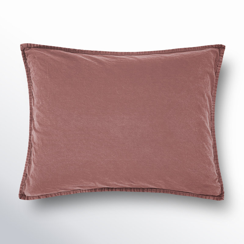 Stonewashed Cotton Canvas Solid Color Timeless Basic Rustic Chic Pillow Sham, Euro, Sarsaparilla