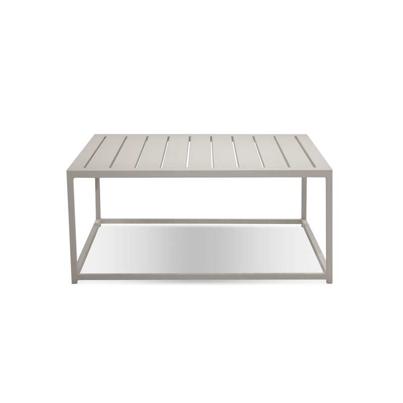 Table d'appoint en aluminium Marselia, Blanc