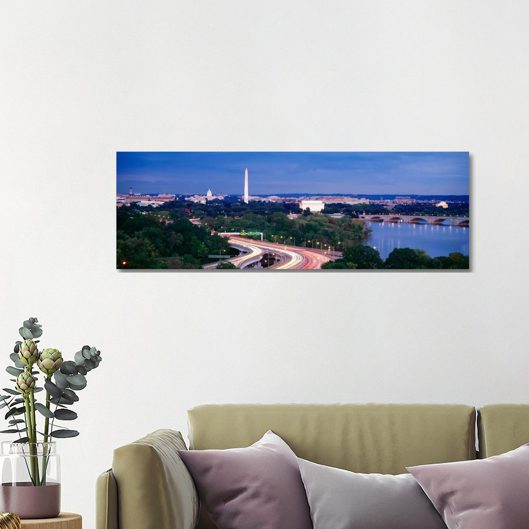 High Angle View Of A Cityscape, Washington DC, USA - Wrapped Canvas Panoramic Print
