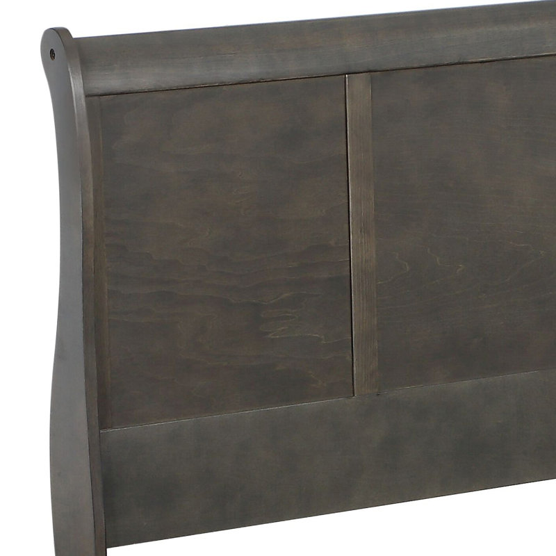 Cavender Sleigh Panel Bed, Twin, Dark Gray