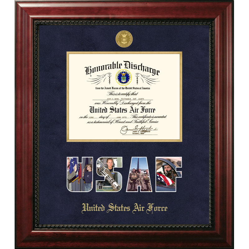 Air Force Discharge Executive Picture Frame, 8.5" x 11", Gold